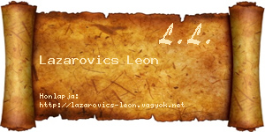 Lazarovics Leon névjegykártya